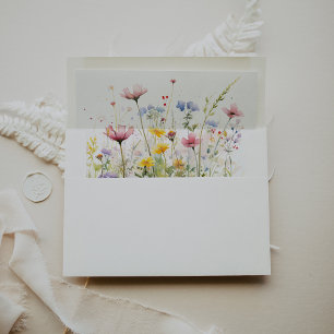 Enveloppe Faire-part de mariage Fleur sauvage coloré Meadow