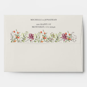 Enveloppe Faire-part de mariage fleur sauvage Mead