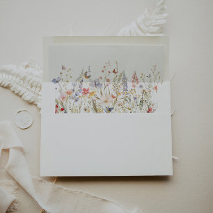 Enveloppe Faire-part de mariage Fleur sauvage multicouleur é