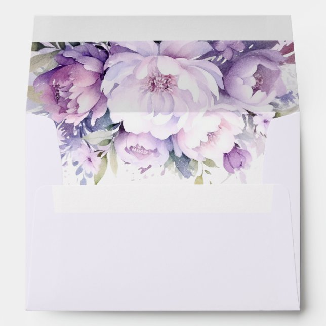 Enveloppe Faire-part de mariage floral à poudre enchantée (Dos (Bas))