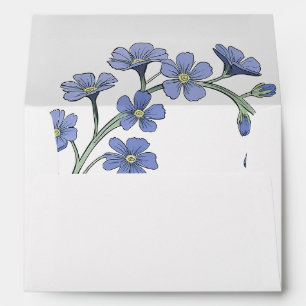Enveloppe Faire-part de mariage floral bleu périphérique