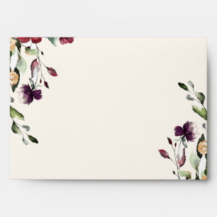 Enveloppe Faire-part de mariage Floral Bourgogne
