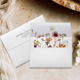 Enveloppe Faire-part de mariage floral de Boho de Bourgogne