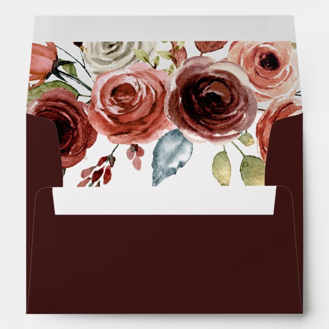 Enveloppe Faire-part de mariage floral élégant du printemps (Dos (Bas))