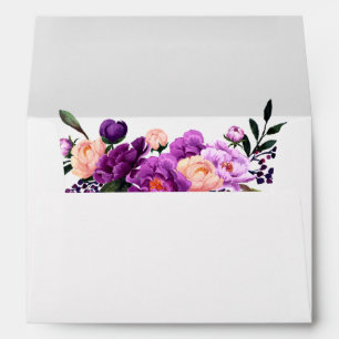 Enveloppe Faire-part de mariage Floral violet ultra violet