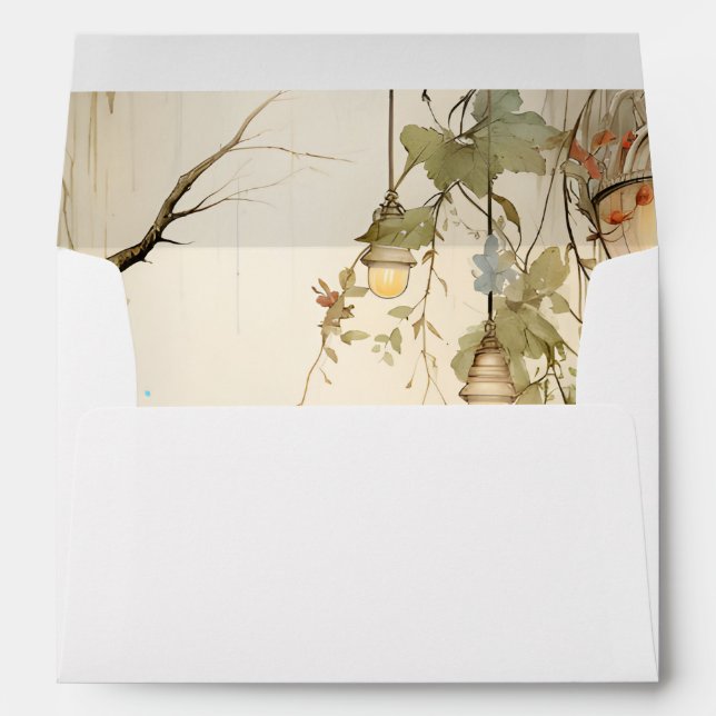 Enveloppe Faire-part de mariage forestier enchanté (Dos (Bas))