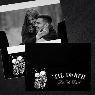 Enveloppe Faire-part de mariage gothique Black Tarot Card po