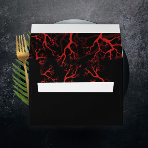 Enveloppe Faire-part de mariage gothique rouge et noir