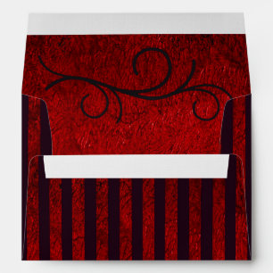 Enveloppe Faire-part de mariage gothique rouge profond noir 