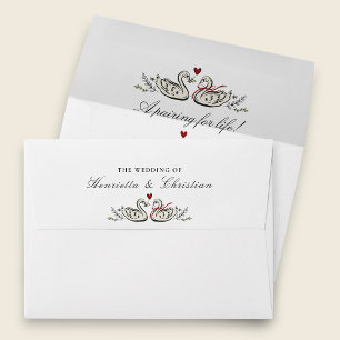 Enveloppe Faire-Part de Mariage Histoire d'Amour Romantique 
