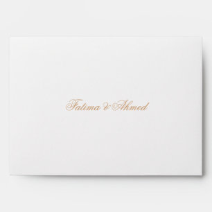 Enveloppe Faire-part de mariage islamique d'or blanc