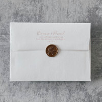 Enveloppe Faire-part de mariage minimaliste or ros