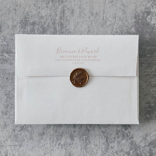 Enveloppe Faire-part de mariage minimaliste or ros
