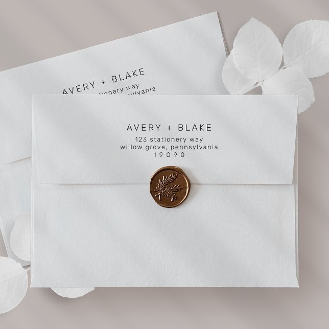 Enveloppe Faire-part de mariage moderne / AVERY Su (Modern Wedding Invitation Envelope / AVERY Suite)