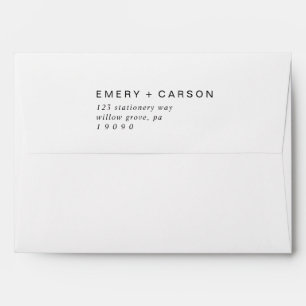 Enveloppe Faire-part de mariage moderne de typographie noire