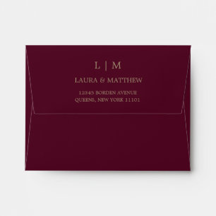 Enveloppe Faire-part de mariage Monogram Bourgogne