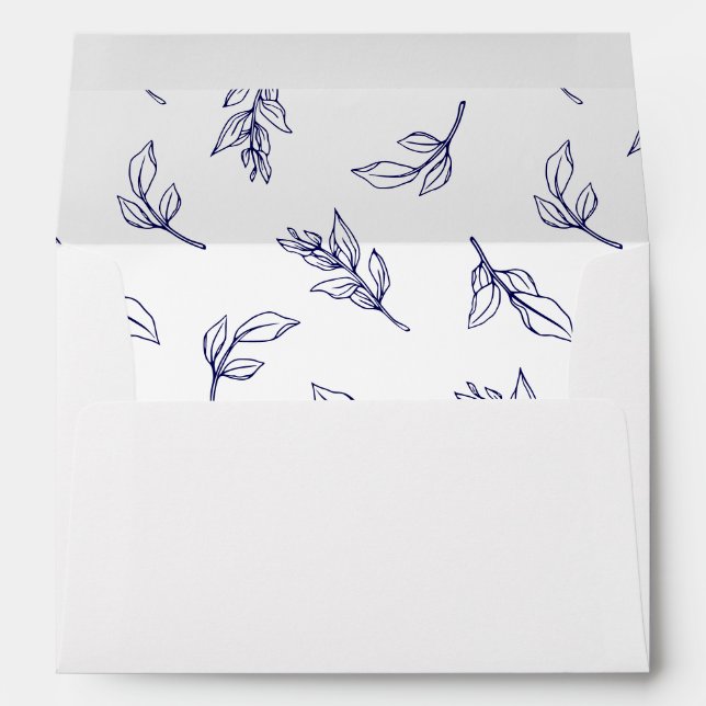 Enveloppe Faire-part de mariage Motif Feuille élégant (Dos (Bas))