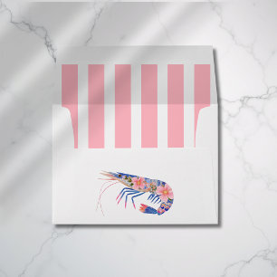 Enveloppe Faire-part de mariage nautique côtier crevettes fl
