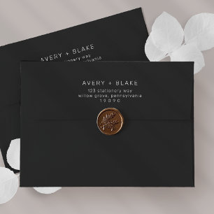 Enveloppe Faire-part de mariage noire / AVERY Suit