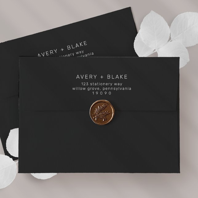 Enveloppe Faire-part de mariage noire / AVERY Suit (Black Wedding Invitation Envelope / AVERY Suite)