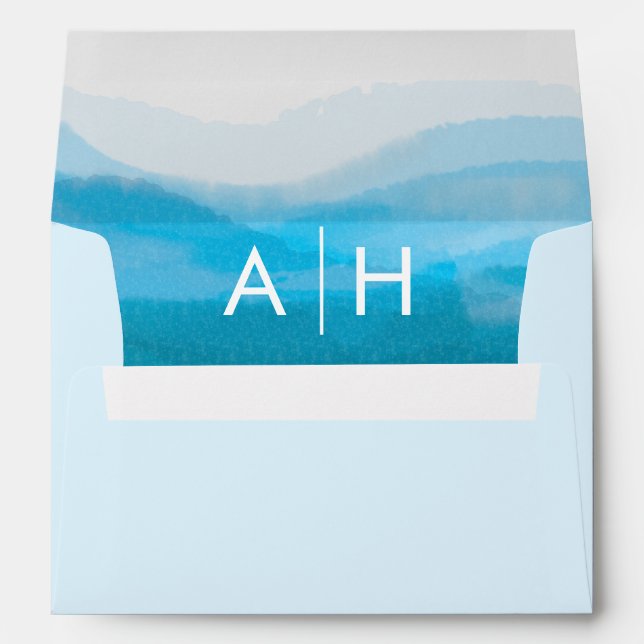 Enveloppe Faire-part de mariage Ocean Waves (Dos (Bas))