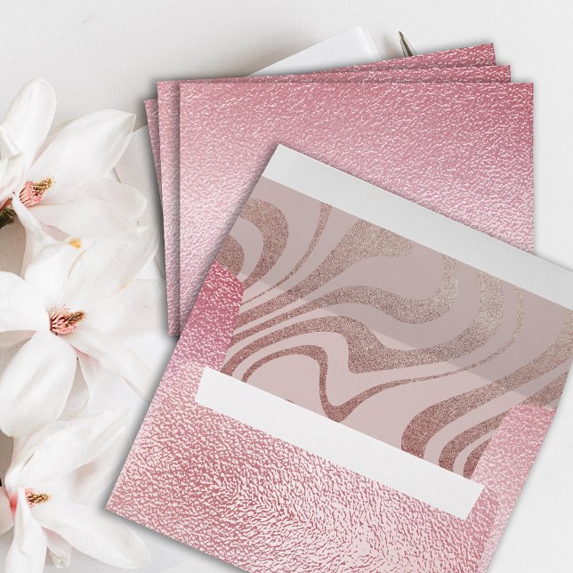 Enveloppe Faire-part de mariage Or Rose brillant (Créateur téléchargé)