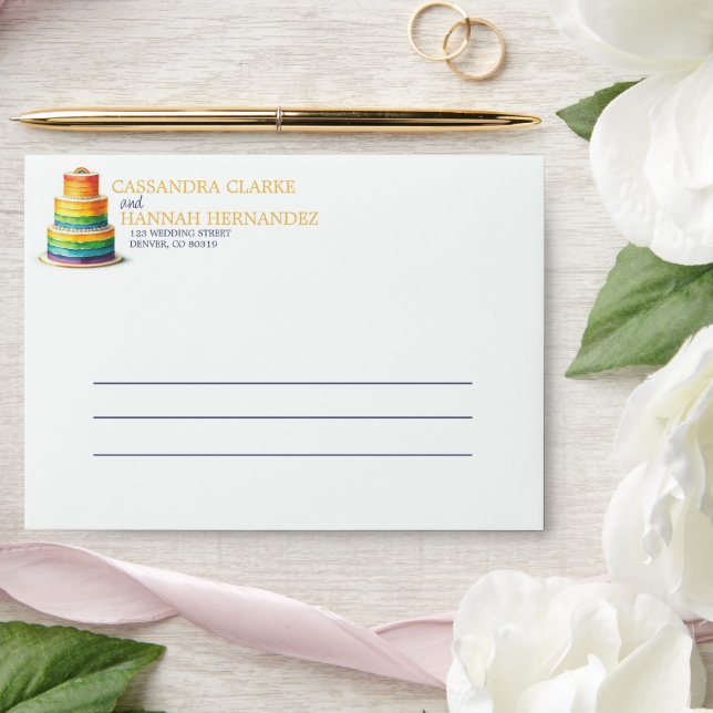 Enveloppe Faire-part de mariage Rainbow Cake (Wedding)