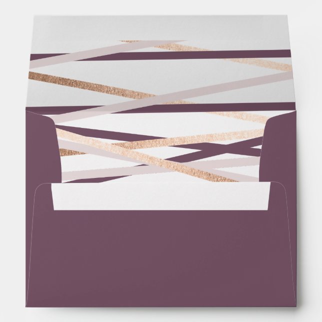 Enveloppe Faire-part de mariage rose Gold Streamers (Dos (Bas))