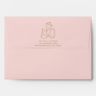 Enveloppe Faire-part de mariage rose pâle des pierres précie