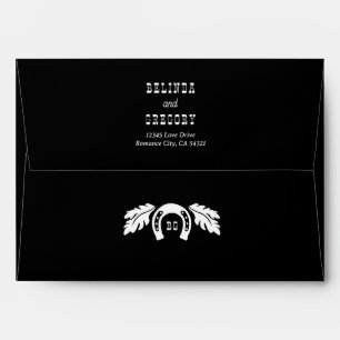 Enveloppe Faire-Part de Mariage Rustique Western Country Cow