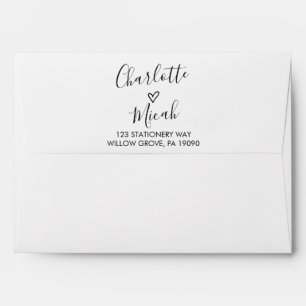 Enveloppe Faire-part de mariage tiré par la main de coeur