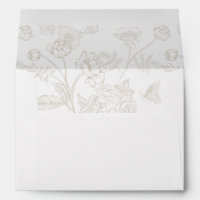 Faire-part de mariage vintage beige floral