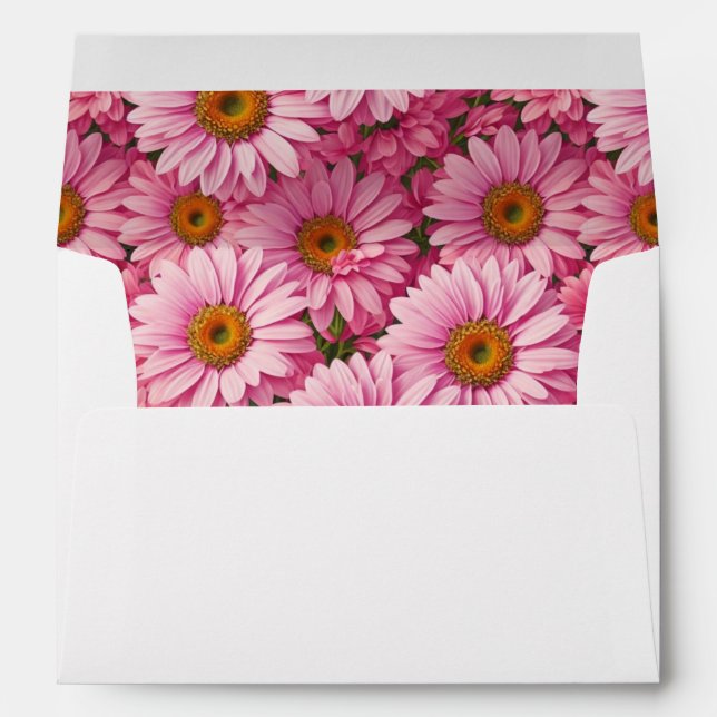 Enveloppe Faisceaux rose rose printanière rose pâle margueri (Dos (Bas))