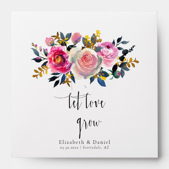 Enveloppe Faisons Grandir l'Amour Pochette de Graines Cadeau (Devant)