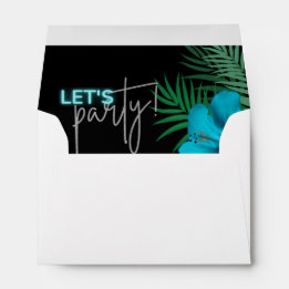 Enveloppe Faisons la fête Anniversaire 40 ans Black Blue Neo