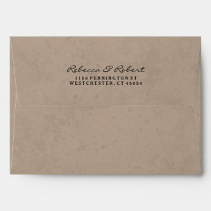Enveloppe faite sur commande brun clair et blanche