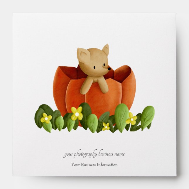 Enveloppe Fall Fox dans la pochette CD Citrouille pour les p (Devant)