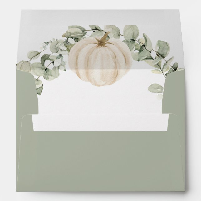 Enveloppe Fall in Love Citrouille Eucalyptus Adresse de reto (Dos (Bas))