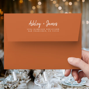 Enveloppe Fall Love Burnt Orange Mariage Adresse de retour