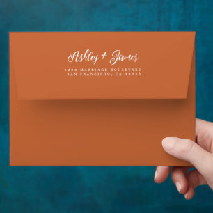 Enveloppe Fall Love Burnt Orange Mariage Adresse de retour