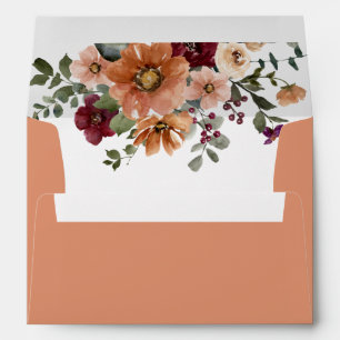 Enveloppe Fall Terracotta Bourgogne Mariage Floral