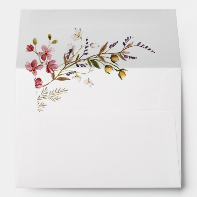 Enveloppe Fall Wildflowers Wedding Return Address (Dos (Bas))