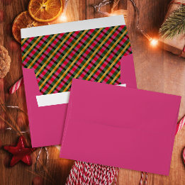 Enveloppe Family Christmas Plaid Red