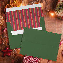 Enveloppe Family Christmas Stripes Green