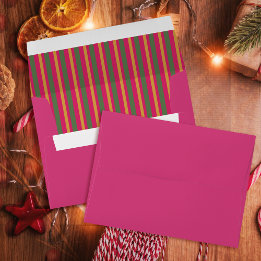 Enveloppe Family Christmas Stripes Red