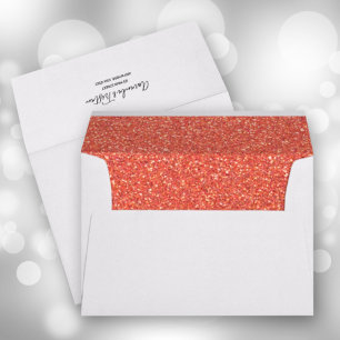 Enveloppe Fausse Orange Pailletée 5 x 7