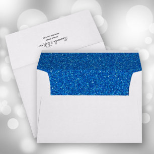 Enveloppe Fausse Paillette Bleue 5 x 7