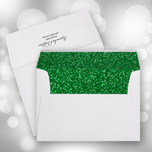 Enveloppe Fausse Paillette Verte 5 x 7