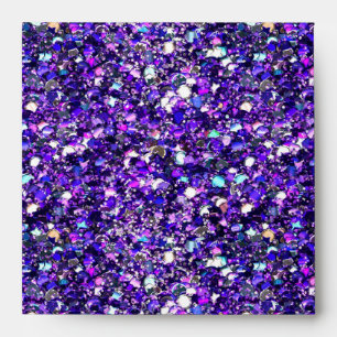 Enveloppe Fausse Paillettes Violet Bleu Turquoise