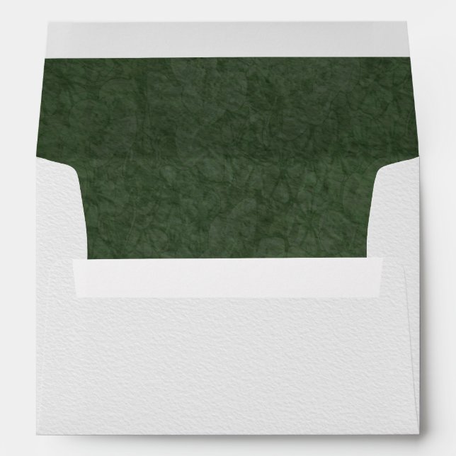 Enveloppe Faux blanc et vert Mariage texturé (Dos (Bas))